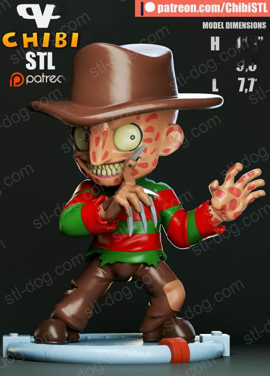 梦魇杀手 弗雷迪·克鲁格(Freddy Krueger Chibi) 3D打印图纸